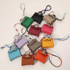 Faux leather mini purse - Bag charm - Taupe