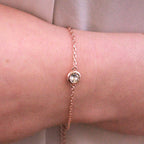 Birth stone bracelet - Rose gold and crystal