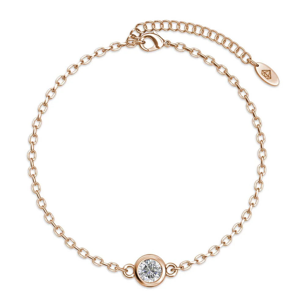 Birth stone bracelet - Rose gold and crystal