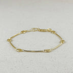 Fancy box chain bracelet - 18k Gold filled