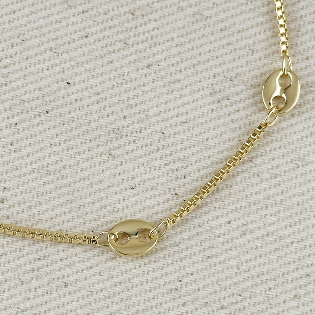 Fancy box chain bracelet - 18k Gold filled
