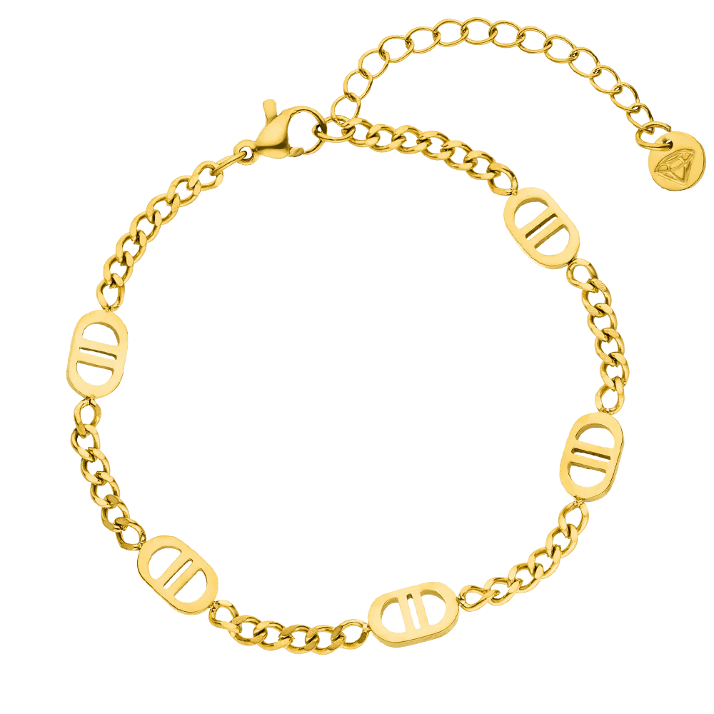 Five prestige bracelet - 18K gold-plated