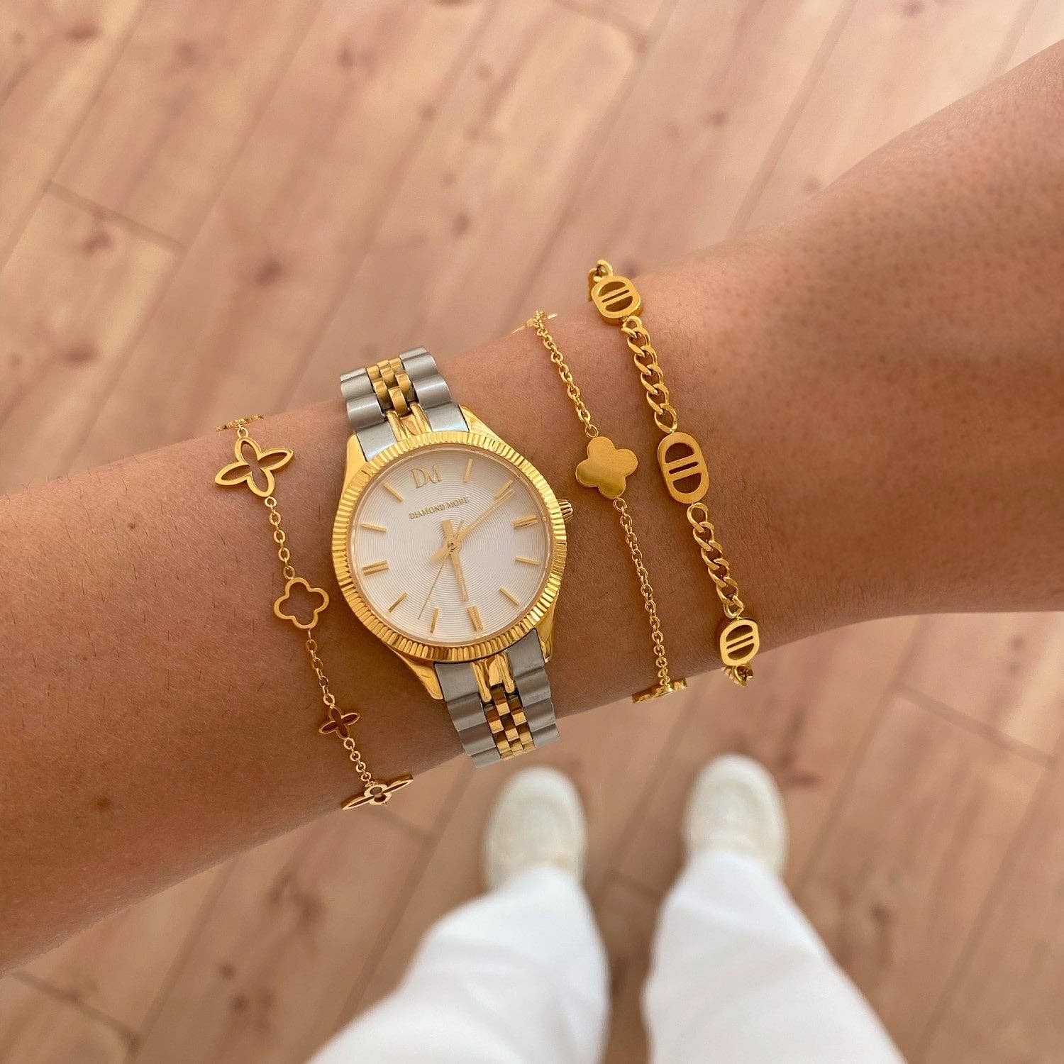 Five prestige bracelet - 18K gold-plated