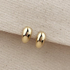 Curved small stud earrings - 18k Gold filled