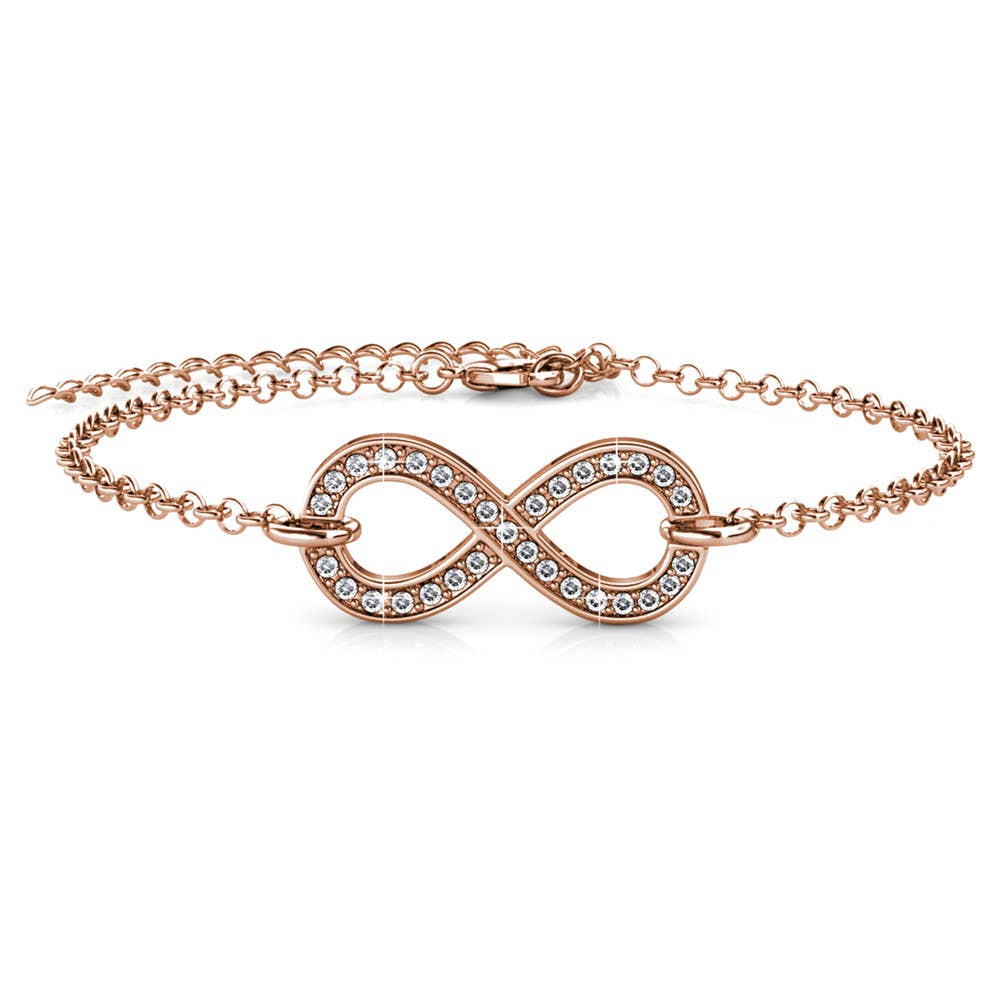 Infinity eight bracelet - Rose gold and crystal