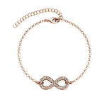 Infinity eight bracelet - Rose gold and crystal