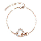 Locked heart bracelet - Rose gold and crystal