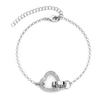 Locked heart bracelet - Silver and crystal