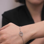 Locked heart bracelet - Silver and crystal