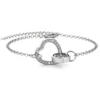 Locked heart bracelet - Silver and crystal