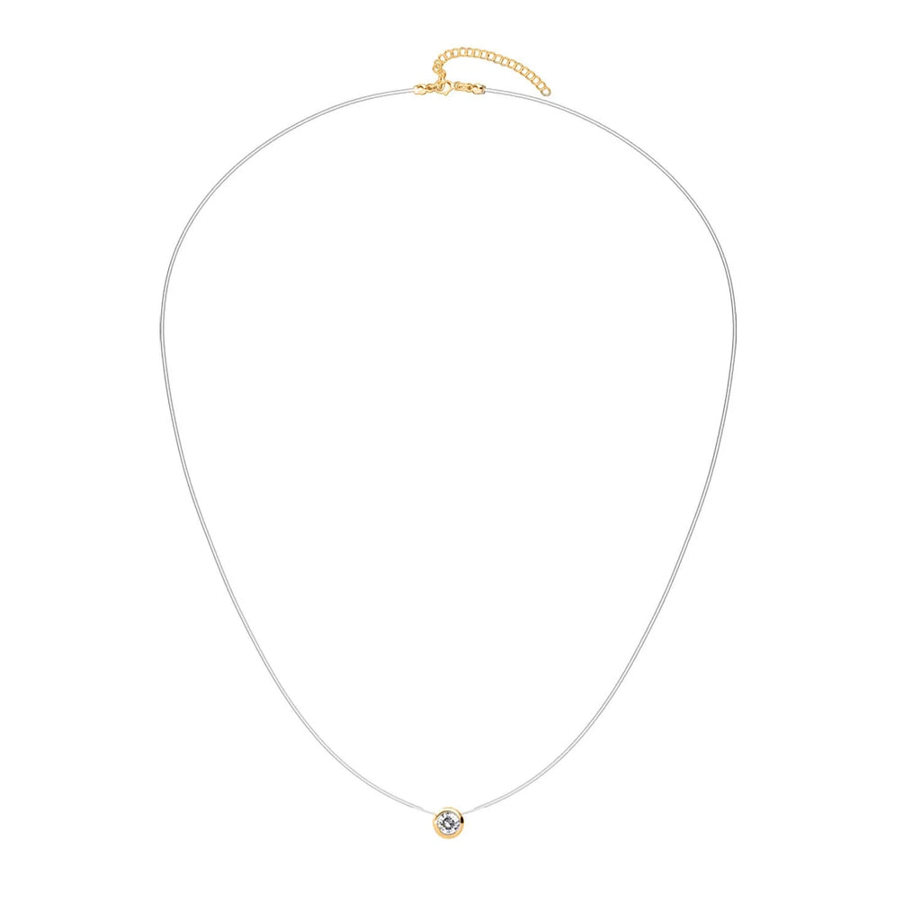 Moon pendant - Gold and crystal