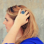 Ocean ring - Silver and blue - Size 52