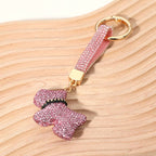 Bling studded dog dangle - Keychain / Bag charm