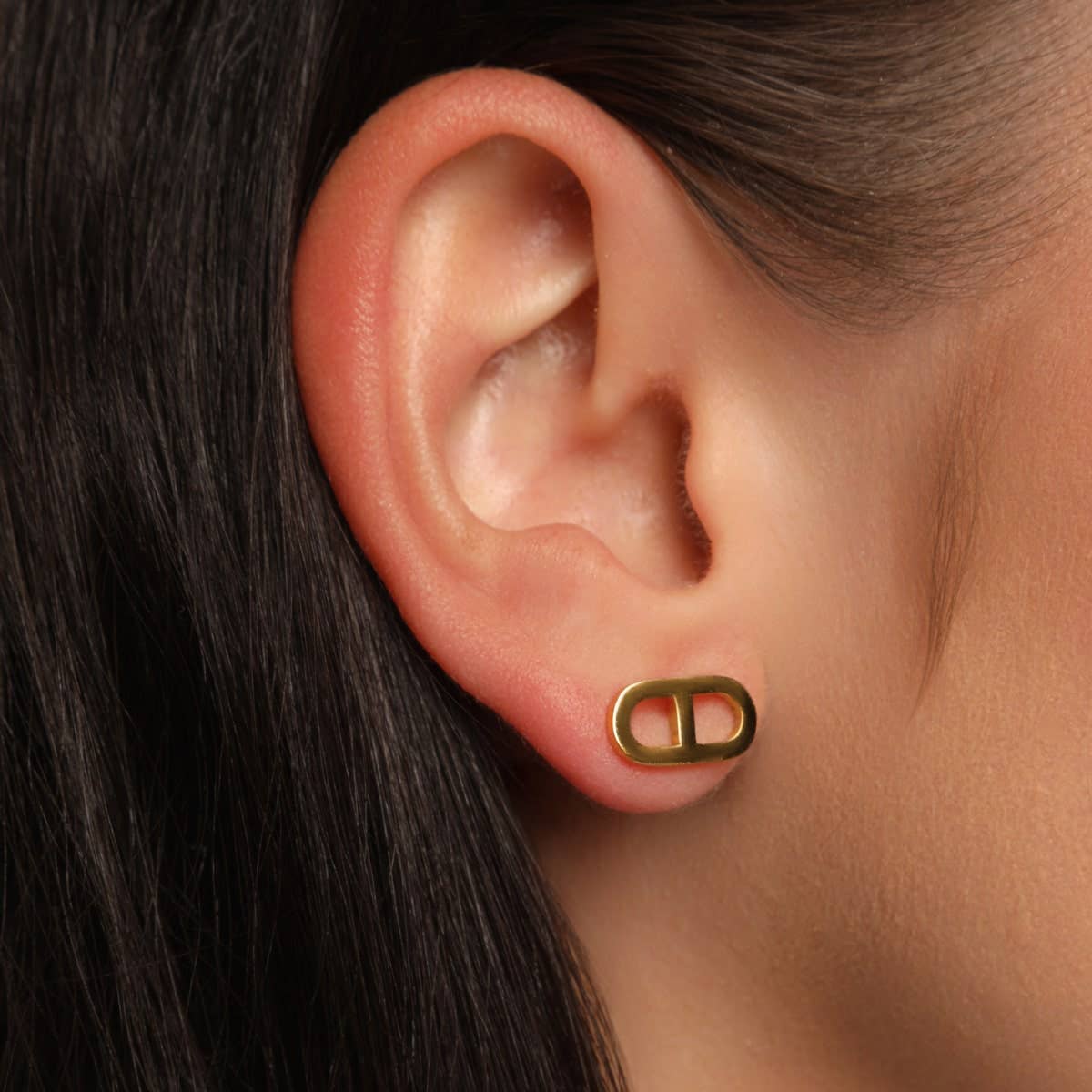 Prestige stud earrings - 18K gold-plated - Silver