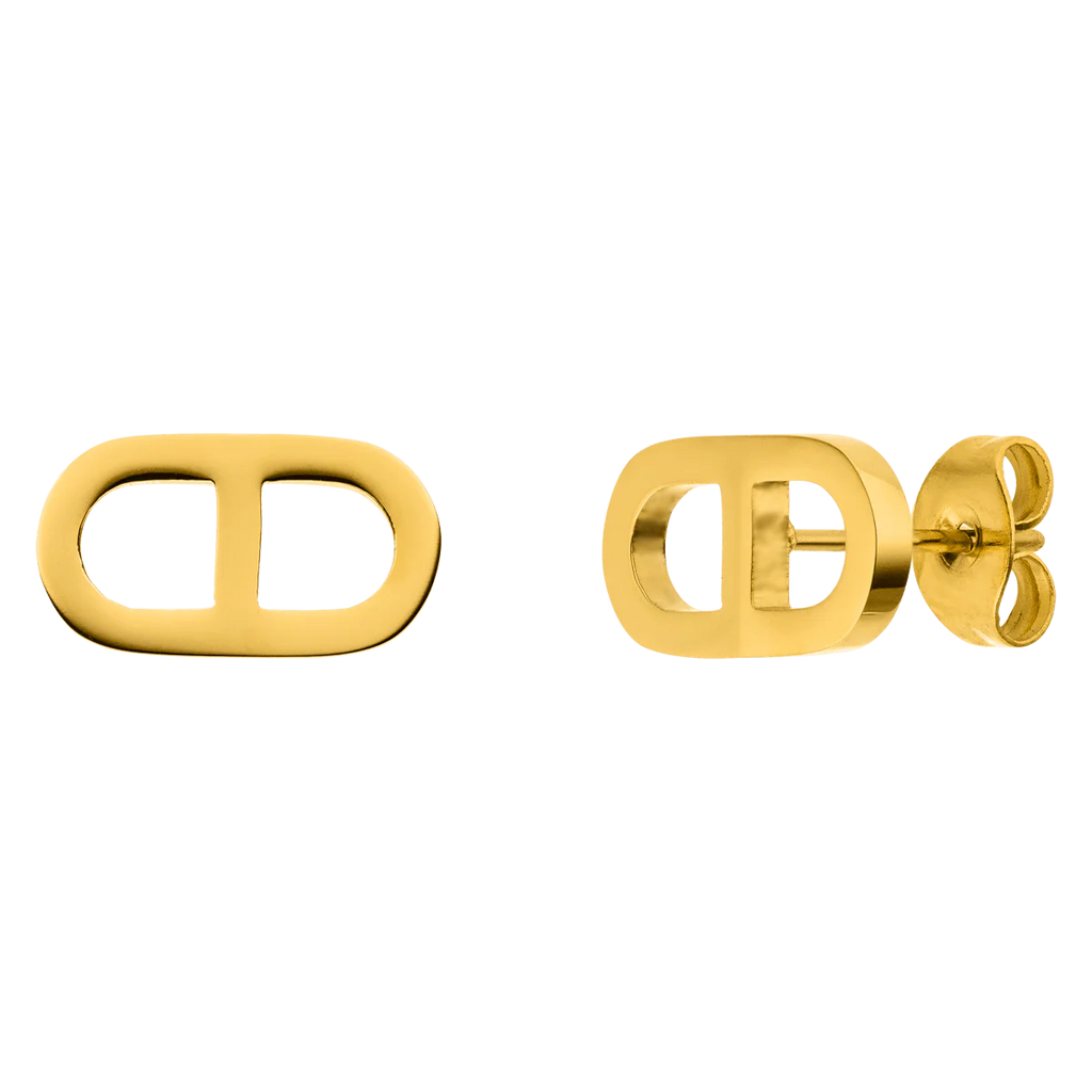 Prestige stud earrings - 18K gold-plated - Gold