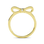 Ribbon ring - Gold and crystal - Size 54