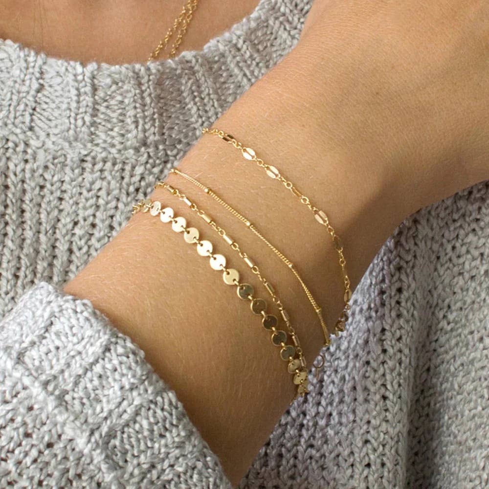 Elodie bracelets - Set of 4 - Gold plated