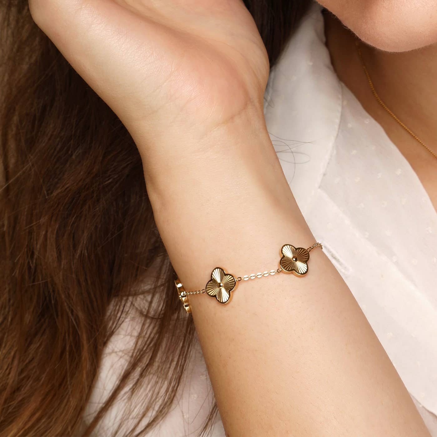 Shine clover bracelet - 18K gold plated - Gold