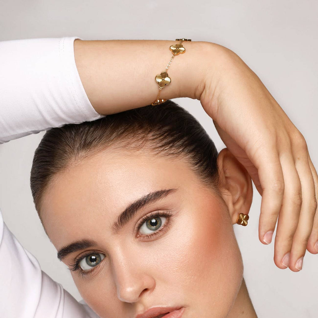 Shine clover bracelet - 18K gold plated - Gold