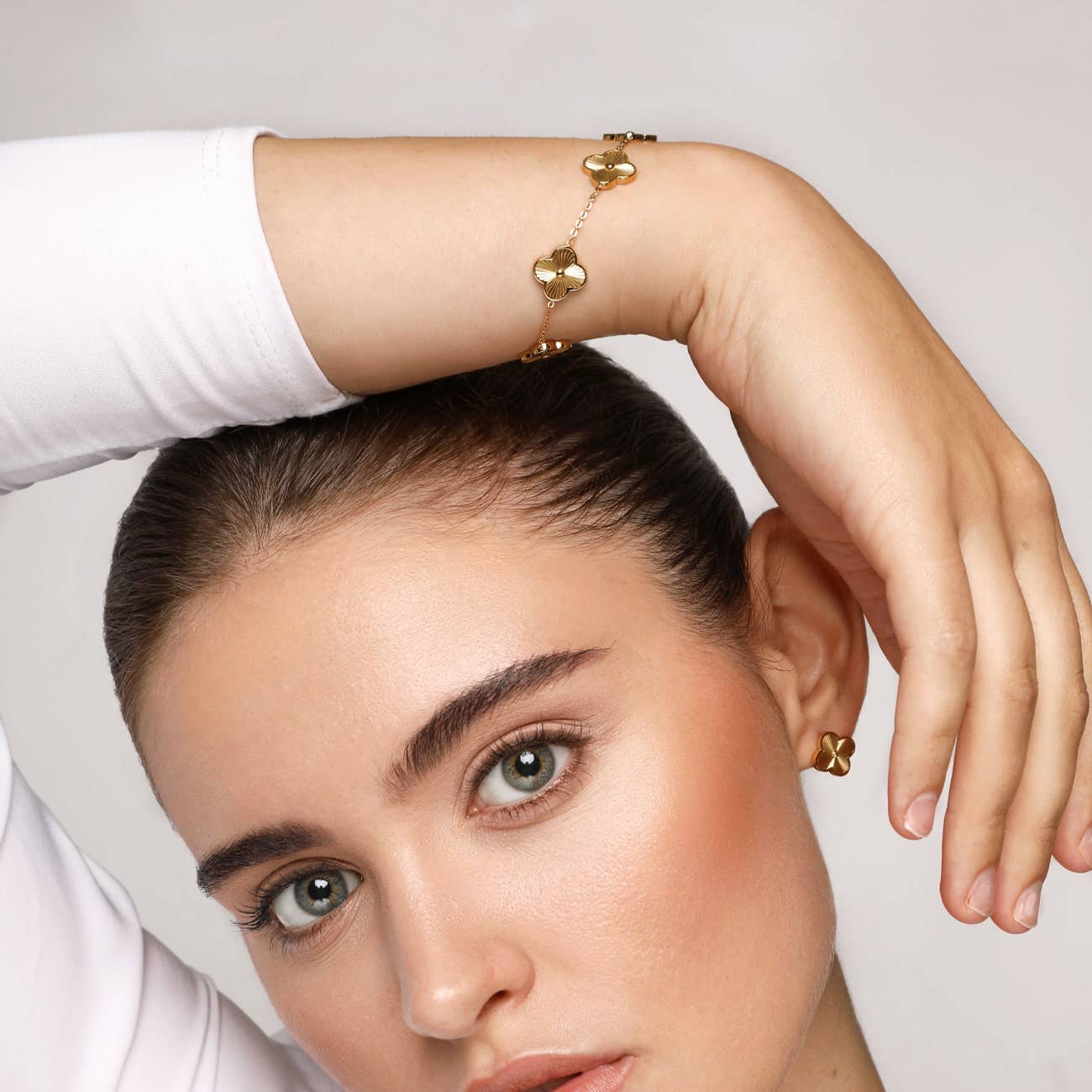 Shine clover bracelet - 18K gold plated - Gold
